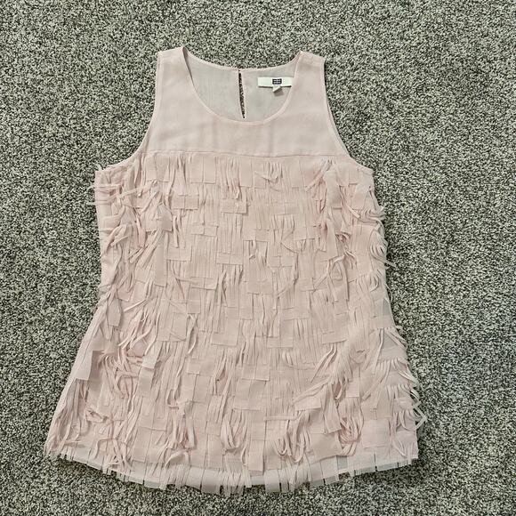 Etcetera light pink fringe sleeveless top size 4 - Picture 5 of 14